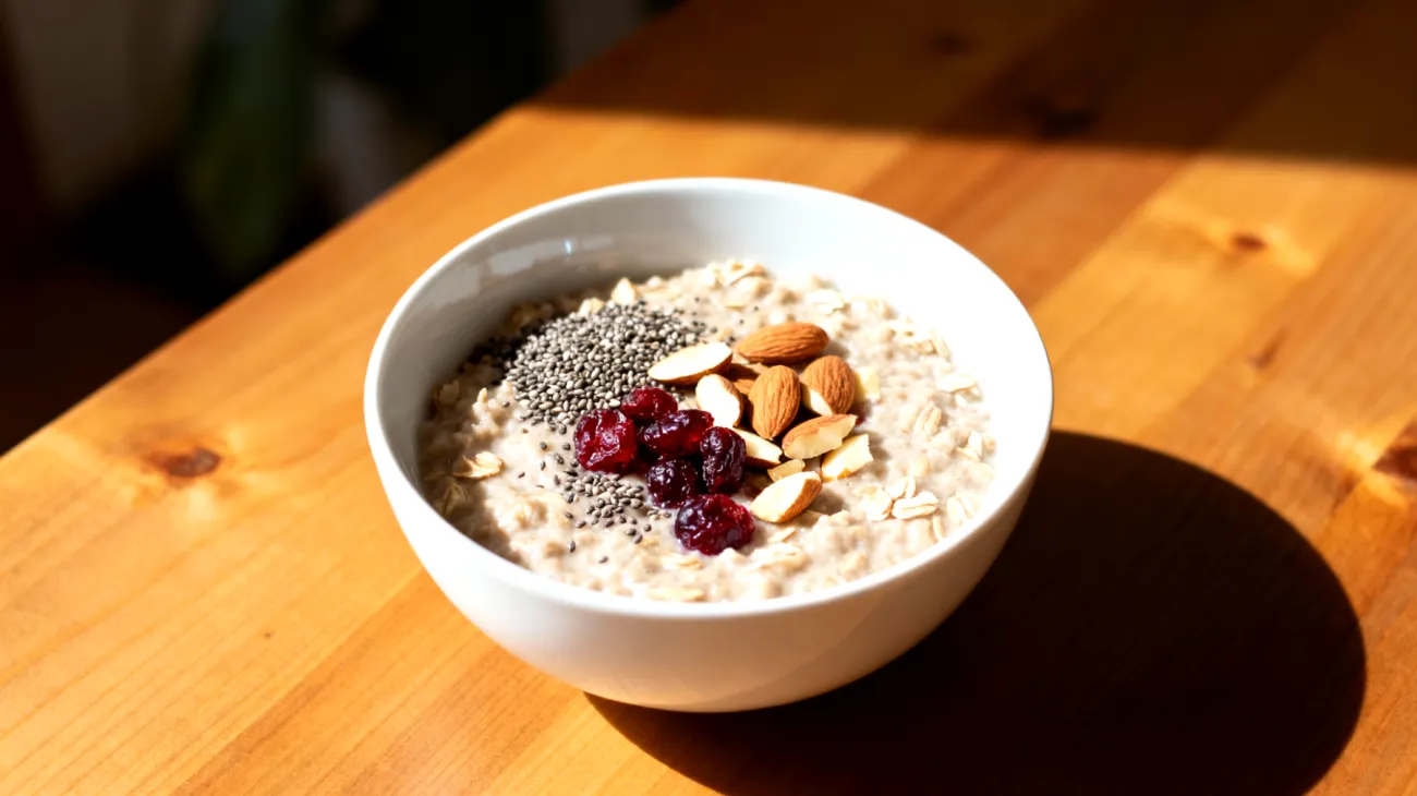 Porridge di avena con semi di chia e frutta secca"