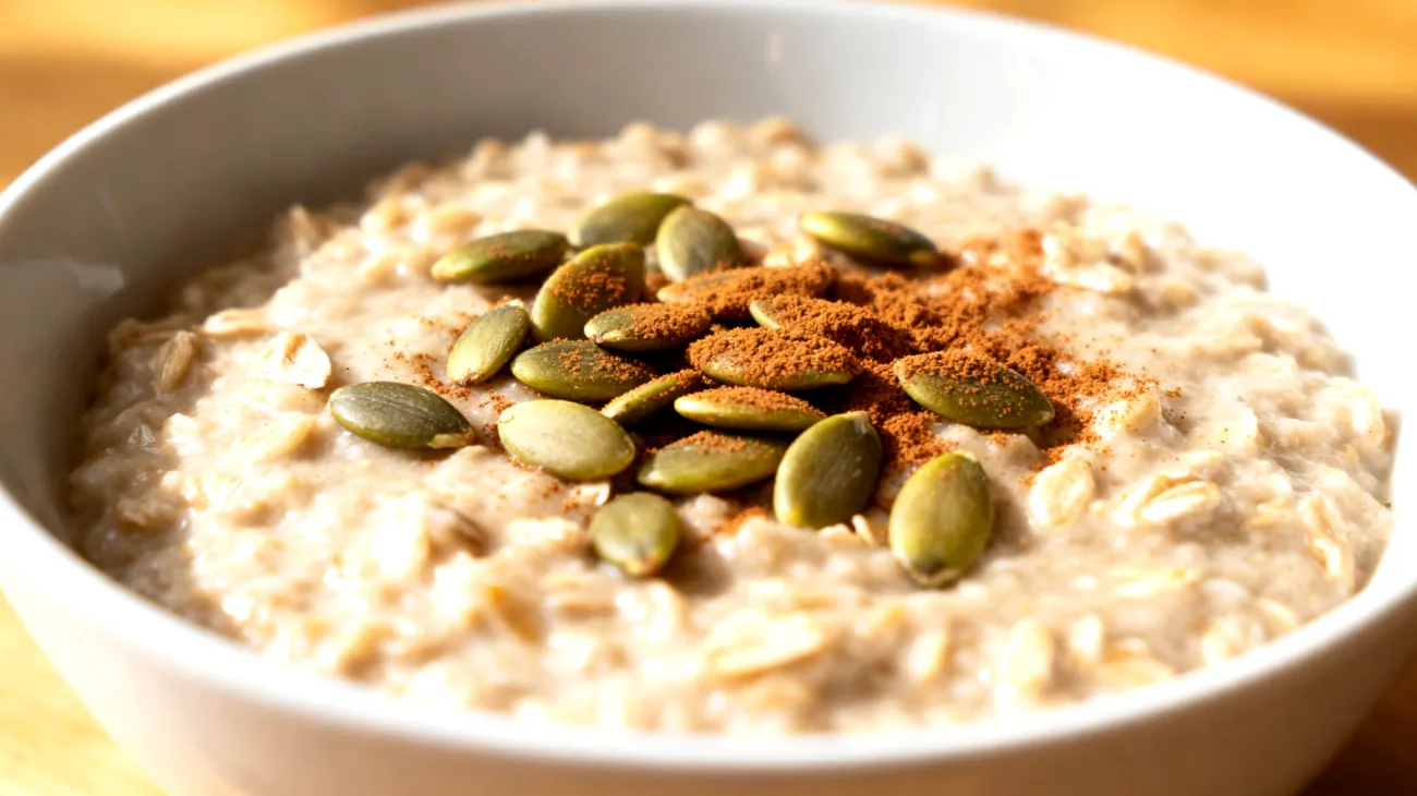 Porridge di avena con semi di zucca e cannella"