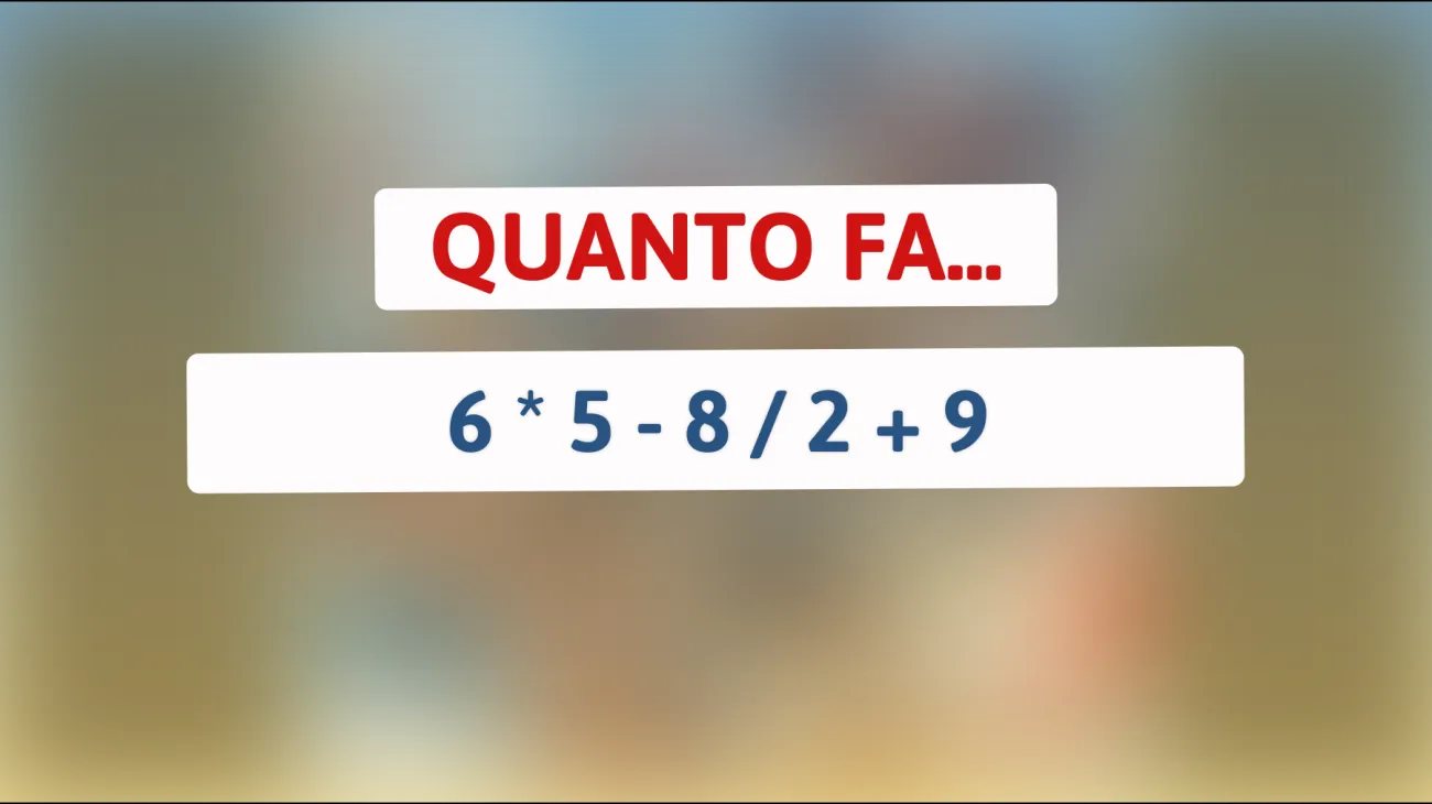 \"Se rispondi correttamente a questo rompicapo matematico, potresti essere tra il 1% più intelligente!\""