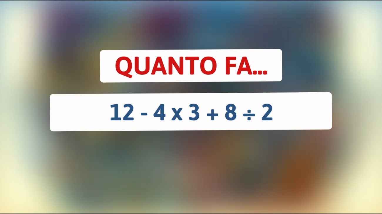 \"Sfida la tua intelligenza: riesci a risolvere questo enigma matematico che solo la vera élite riesce a capire?\""